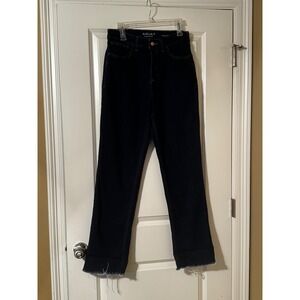 Ariat Denim Ultra High Rise Relaxed Straight Jeans Dark Wash Raw Hem 30R